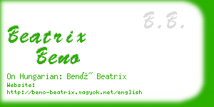 beatrix beno business card